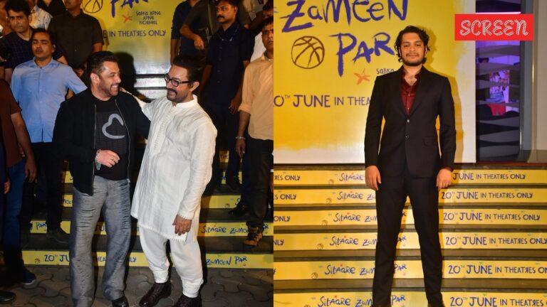 Salman Khan’s bodyguard pushes Aamir Khan’s son Junaid Khan aside during Sitaare Zameen Par screening, actor tells security to…