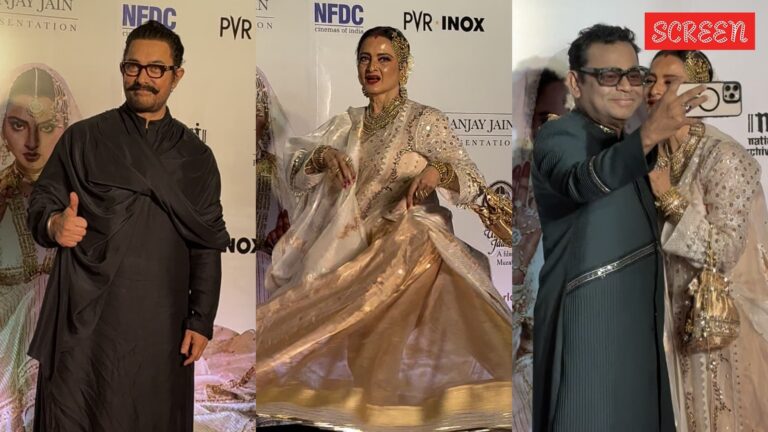 Umrao Jaan screening: Rekha adorably kisses AR Rahman, dances with Anil Kapoor; Aamir Khan, Hema Malini grace red carpet