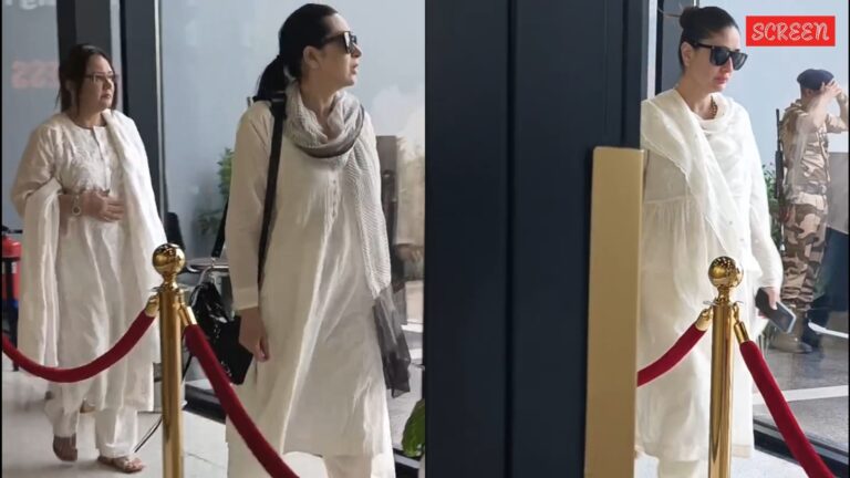 Karisma Kapoor arrives at Sunjay Kapur’s prayer meet with kids Samaira and Kiaan; Saif Ali Khan, Kareena Kapoor offer quiet support. Watch